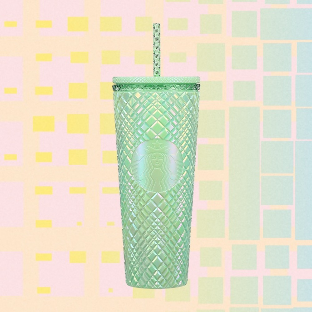 Starbucks Summer 2024 Iridescent Mint Jade Light Green Cup 24oz Venti NWT